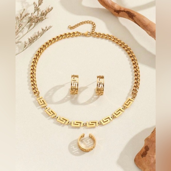 Jewelry - Gold plated 3 piece stainless steel jewelry set